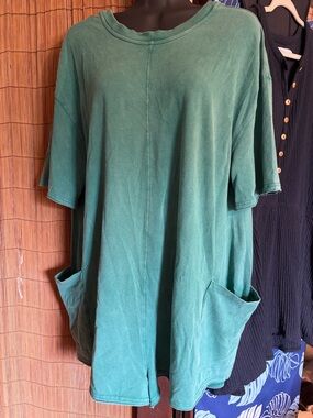 Green Oversized Pocket romper